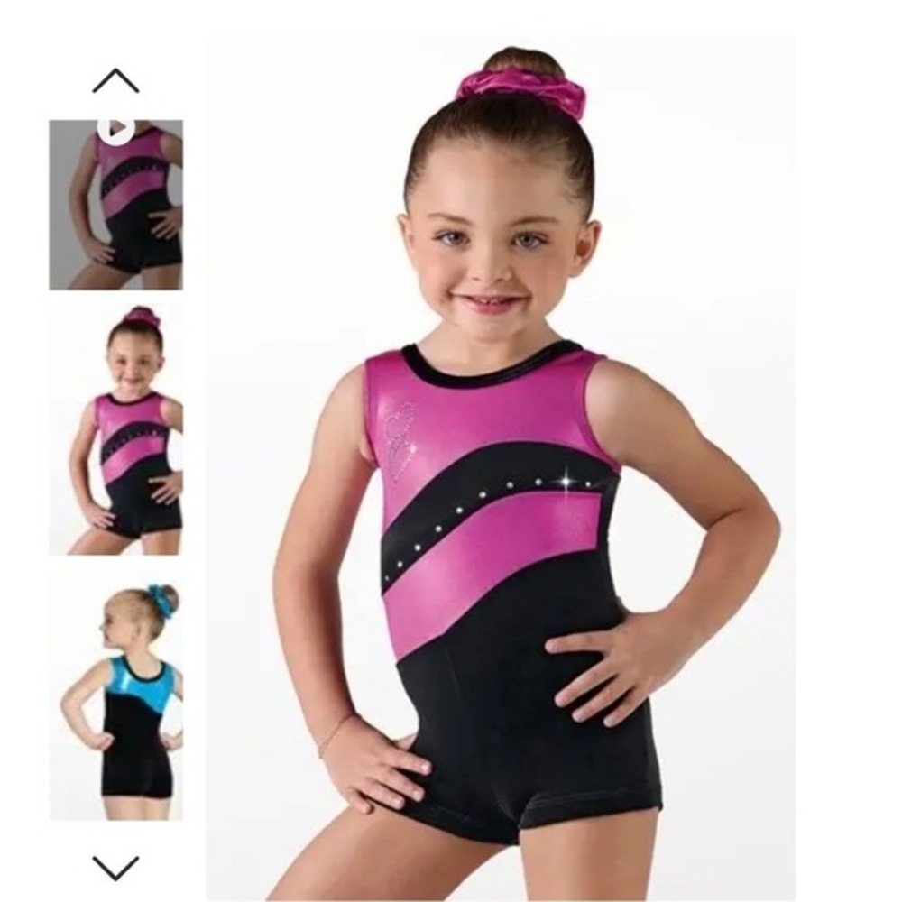 Weissman Metallic Wave Biketard Unitard Bodysuit Velvet Girls SC Small‎ Child